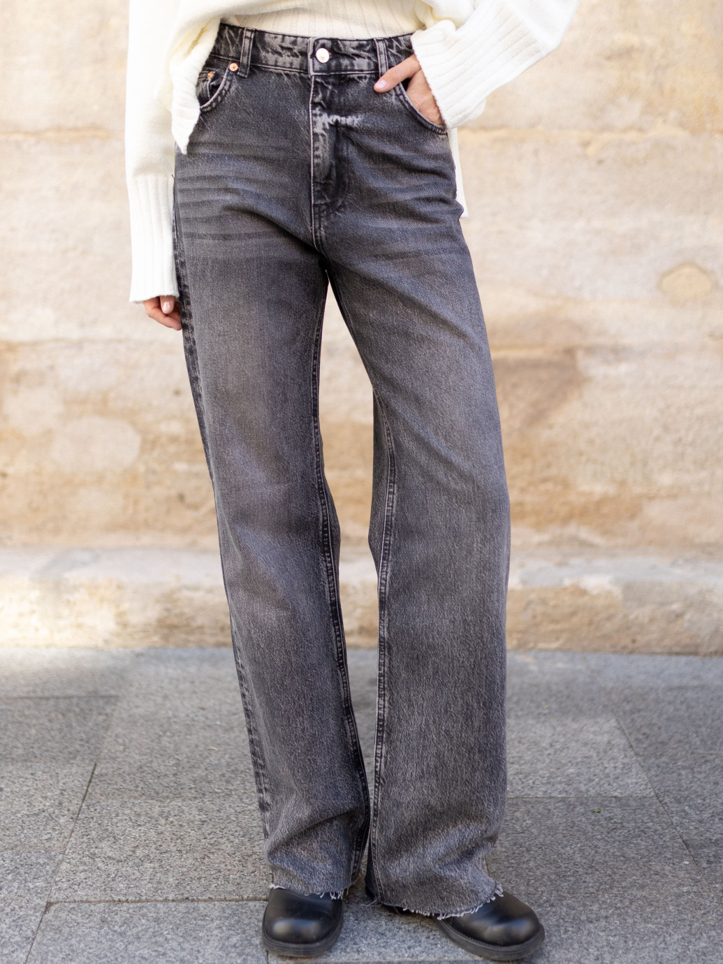 ДЖИНСИ WIDE LEG ГРАФІТ WL 528