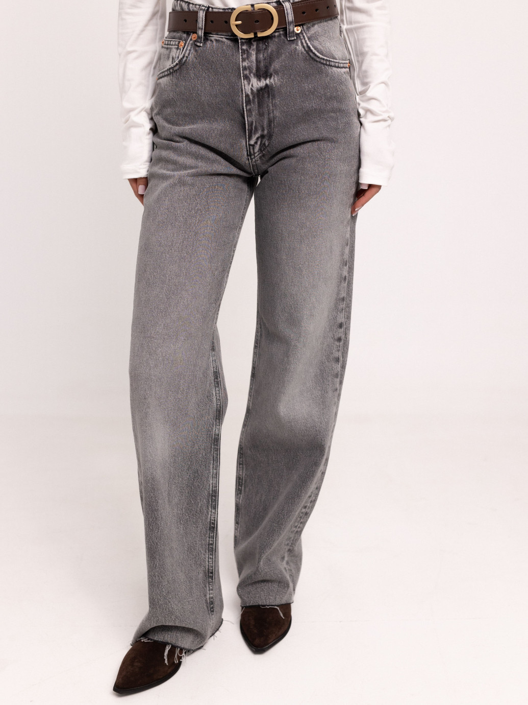 ДЖИНСИ WIDE LEG СІРІ WL 526