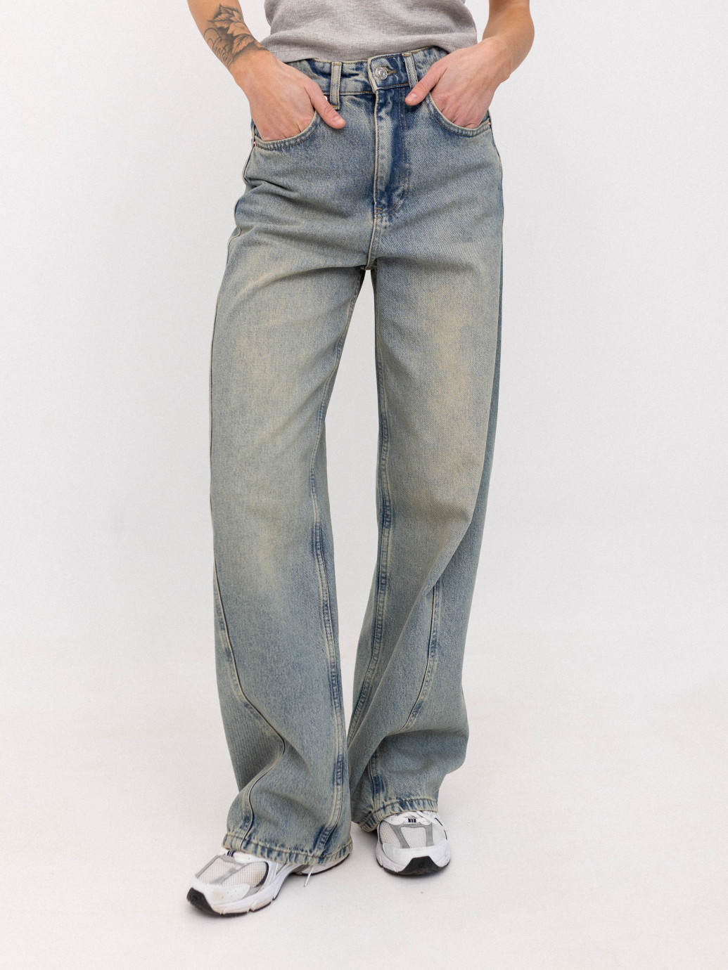 ДЖИНСИ WIDE LEG БЛАКИТНІ З ШВОМ WL 547