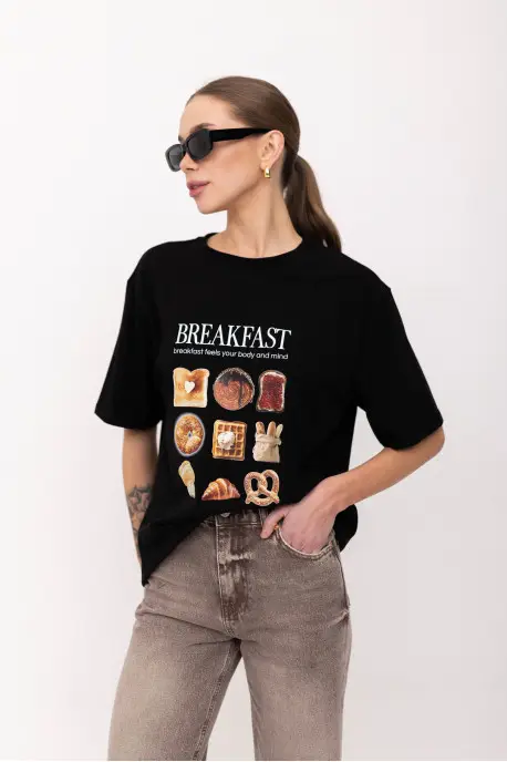 Футболка оверсайз breakfast