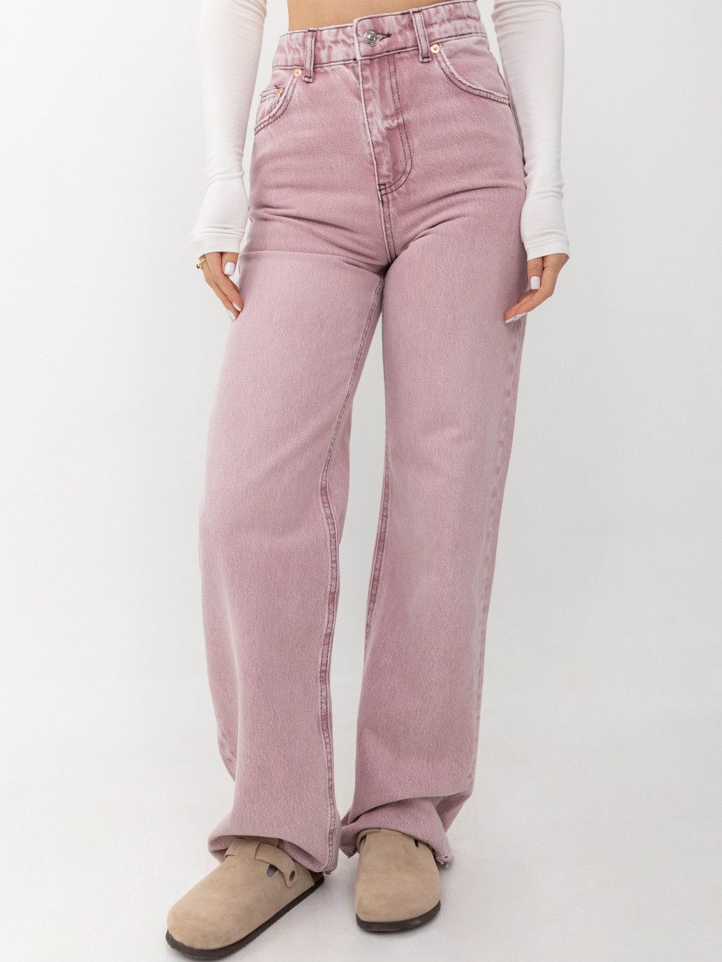 ДЖИНСИ WIDE LEG РОЖЕВИЙ WL 557