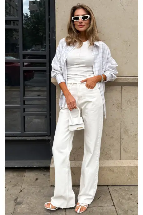 ДЖИНСИ WIDE LEG МОЛОЧНИЙ WL 541.