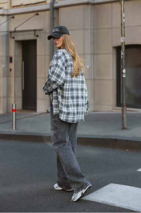 ДЖИНСИ WIDE LEG СІРИЙ WL 567