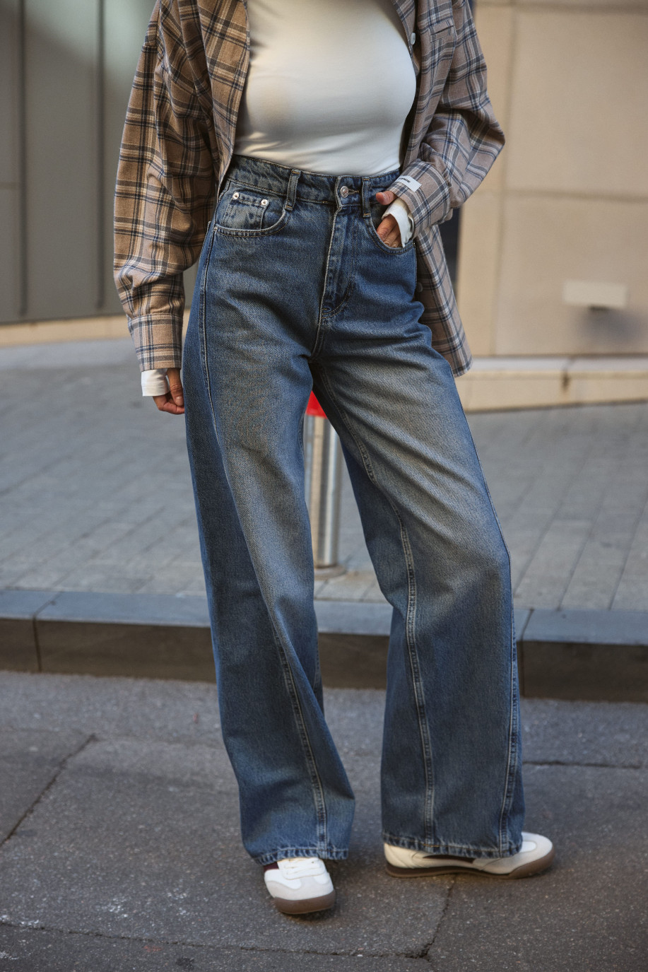 ДЖИНСИ WIDE LEG СИНІЙ З ШВОМ WL 574