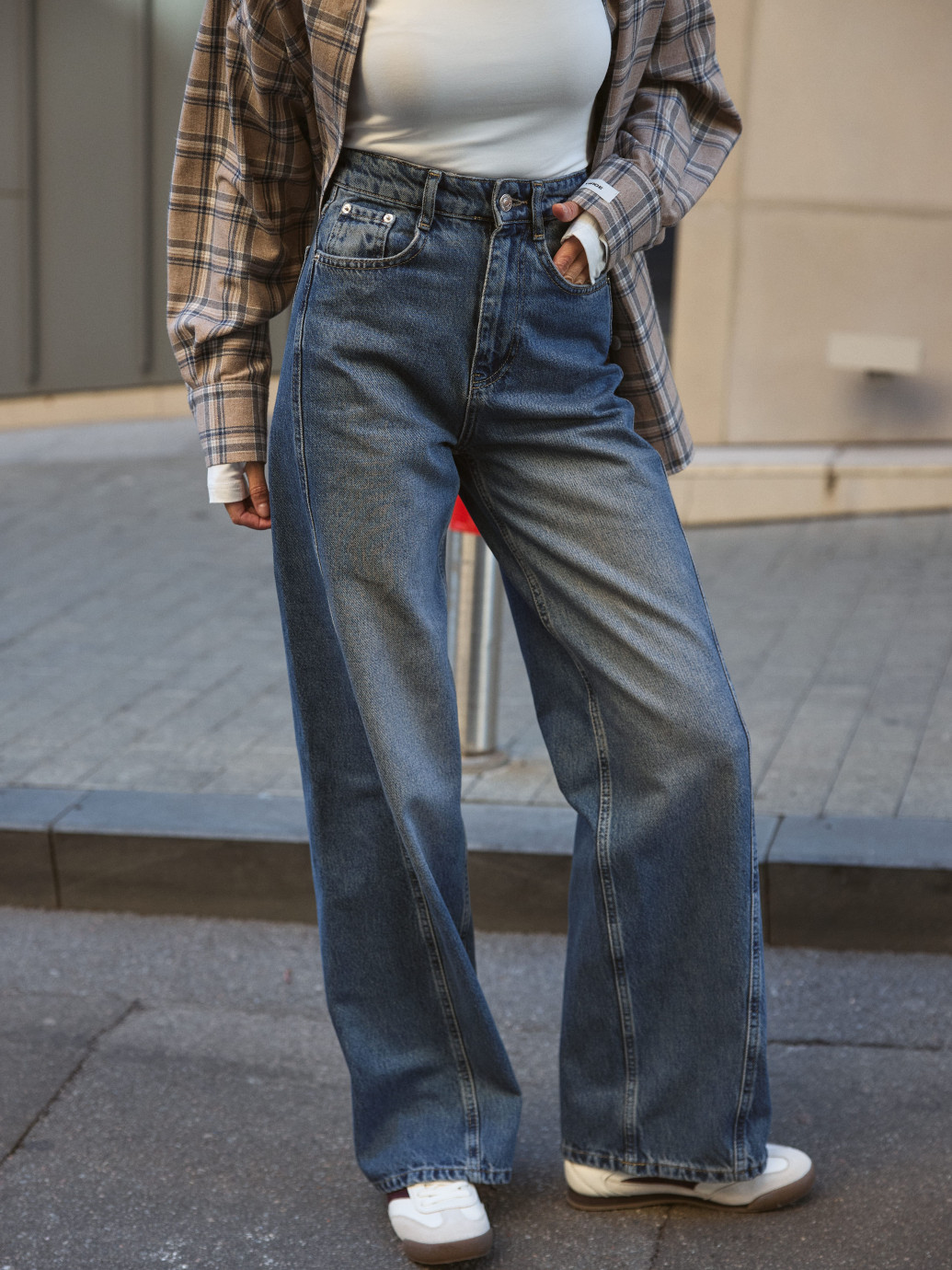 ДЖИНСИ WIDE LEG СИНІЙ З ШВОМ WL 574