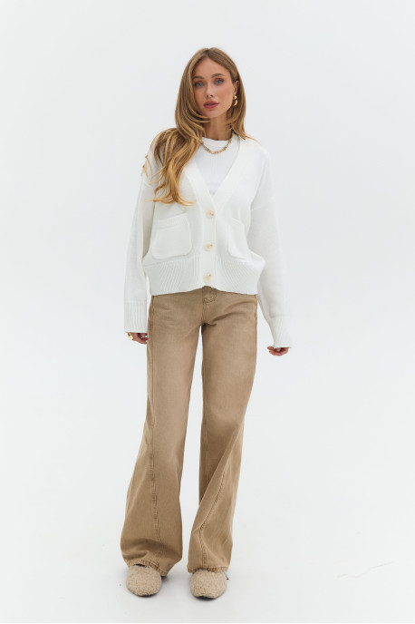 ДЖИНСИ WIDE LEG БЕЖЕВИЙ З ШВОМ WL 573