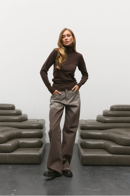 ДЖИНСИ WIDE LEG КОРИЧНЕВІ WL 582