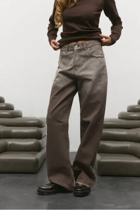 ДЖИНСИ WIDE LEG КОРИЧНЕВІ WL 582