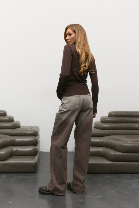 ДЖИНСИ WIDE LEG КОРИЧНЕВІ WL 582