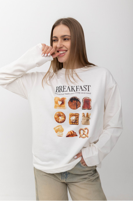 ЛОНГСЛІВ ОВЕРСАЙЗ LS031 З ПРИНТОМ BREAKFAST