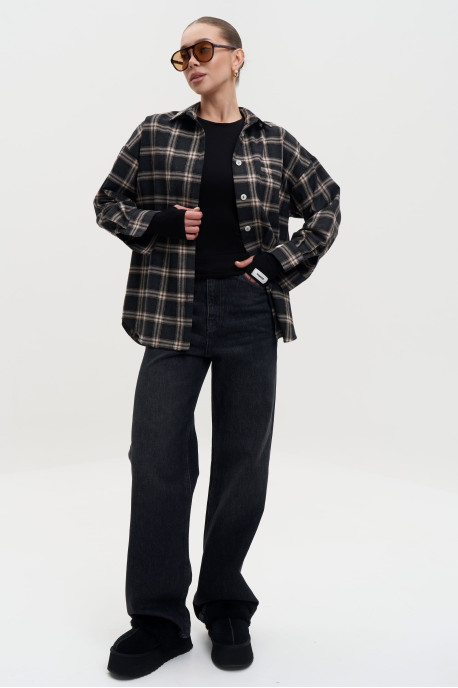 ДЖИНСИ WIDE LEG ГРАФІТОВИЙ WL 586