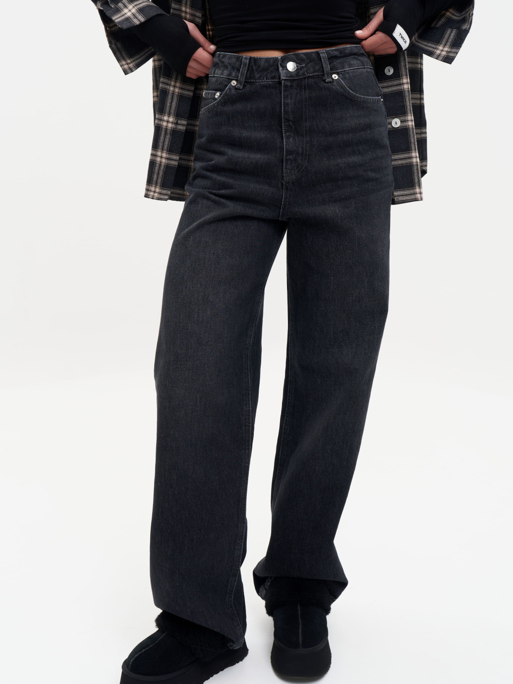 ДЖИНСИ WIDE LEG ГРАФІТОВИЙ WL 586