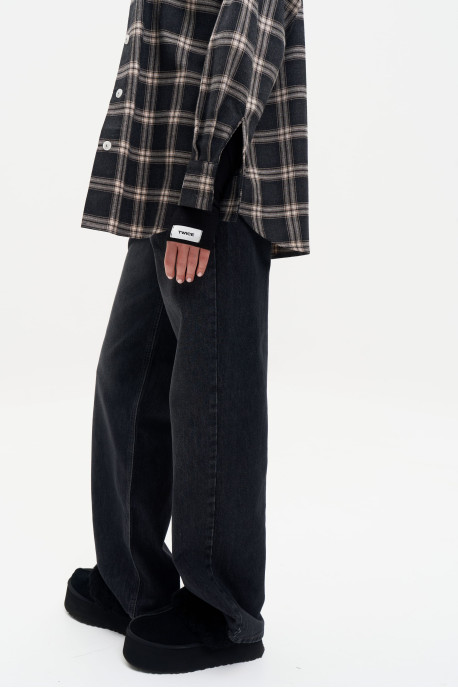 ДЖИНСИ WIDE LEG ГРАФІТОВИЙ WL 586