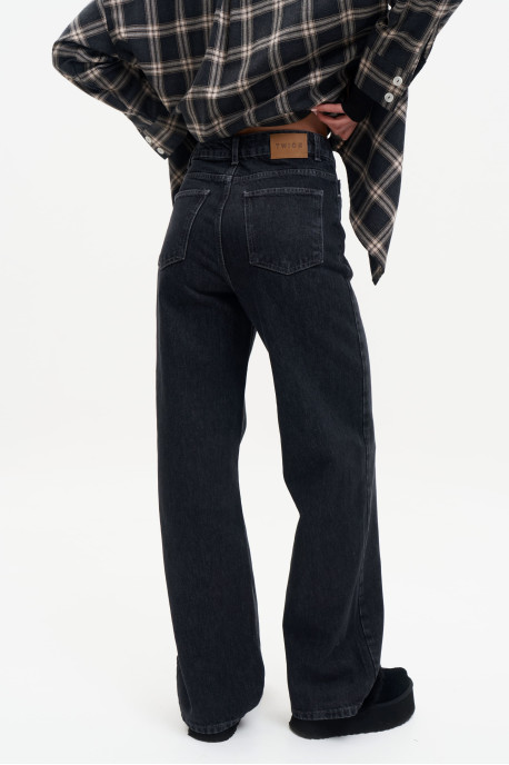ДЖИНСИ WIDE LEG ГРАФІТОВИЙ WL 586