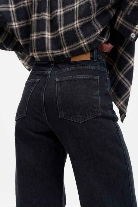 ДЖИНСИ WIDE LEG ГРАФІТОВИЙ WL 586