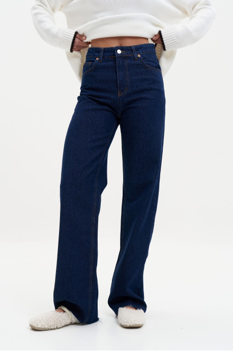ДЖИНСИ WIDE LEG ТЕМНО СИНІЙ WL 577