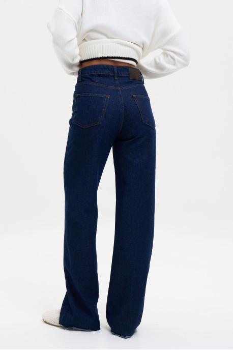 ДЖИНСИ WIDE LEG ТЕМНО СИНІЙ WL 577