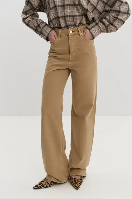 ДЖИНСИ WIDE LEG БЕЖЕВІ WL 595
