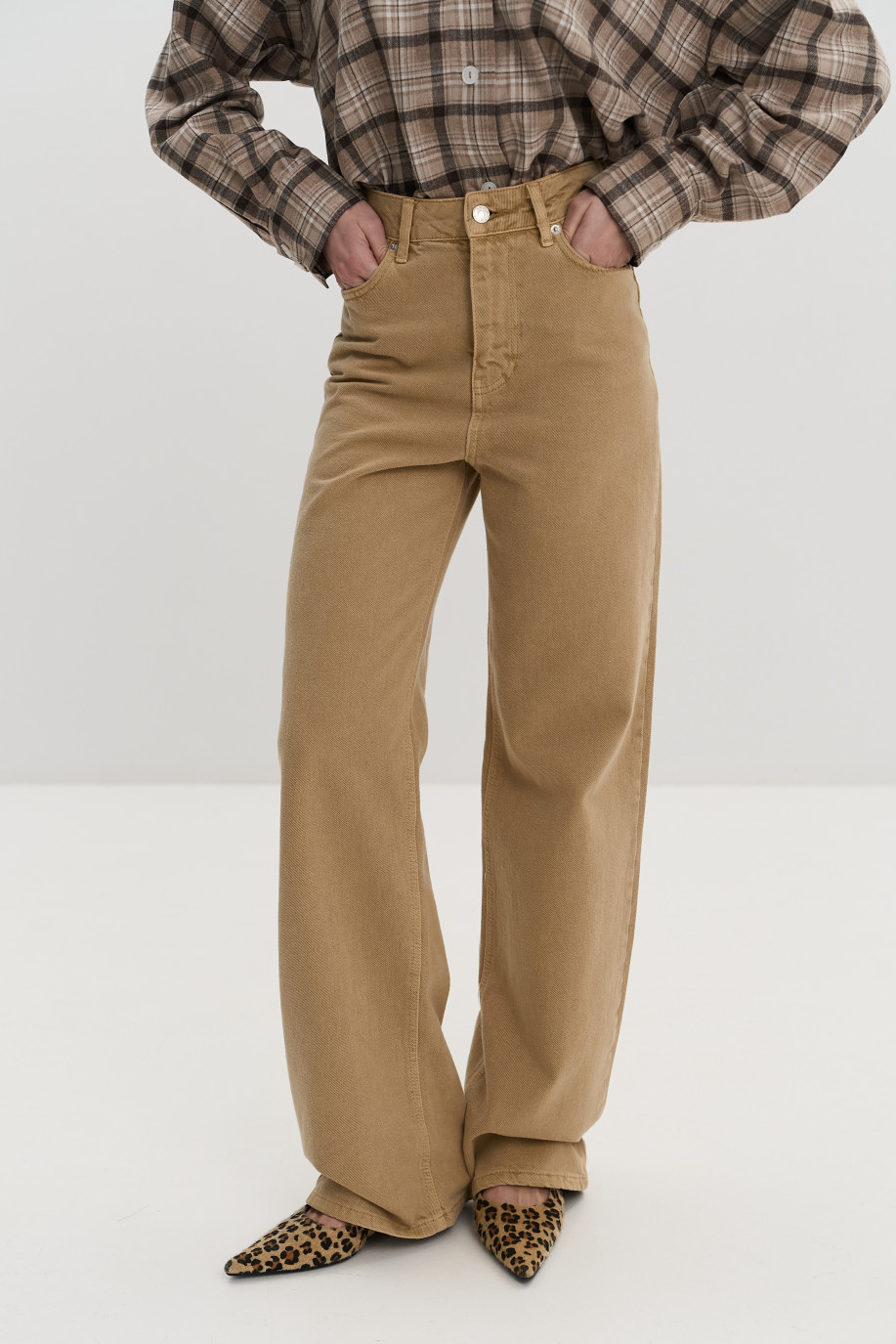 ДЖИНСИ WIDE LEG БЕЖЕВІ WL 595