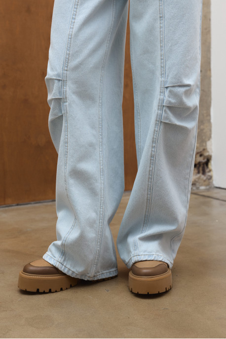 ДЖИНСИ WIDE LEG З ДЕКОРАТИВНИМИ ШВАМИ БЛАКИТНИЙ WL 596