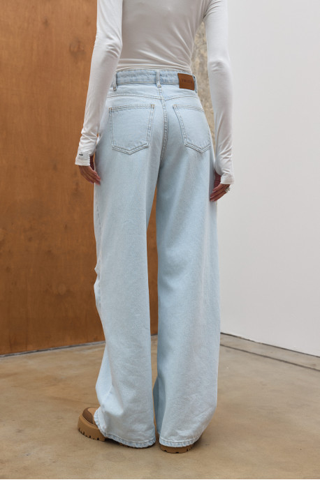 ДЖИНСИ WIDE LEG З ДЕКОРАТИВНИМИ ШВАМИ БЛАКИТНИЙ WL 596