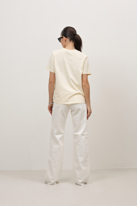 ДЖИНСИ WIDE LEG МОЛОЧНИЙ З ПОТЕРТОСТЯМИ WL615