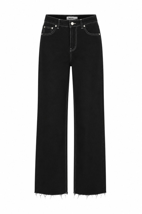 ДЖИНСИ WIDE LEG З КОНТРАСТНИМ ШВОМ ЧОРНІ WL601