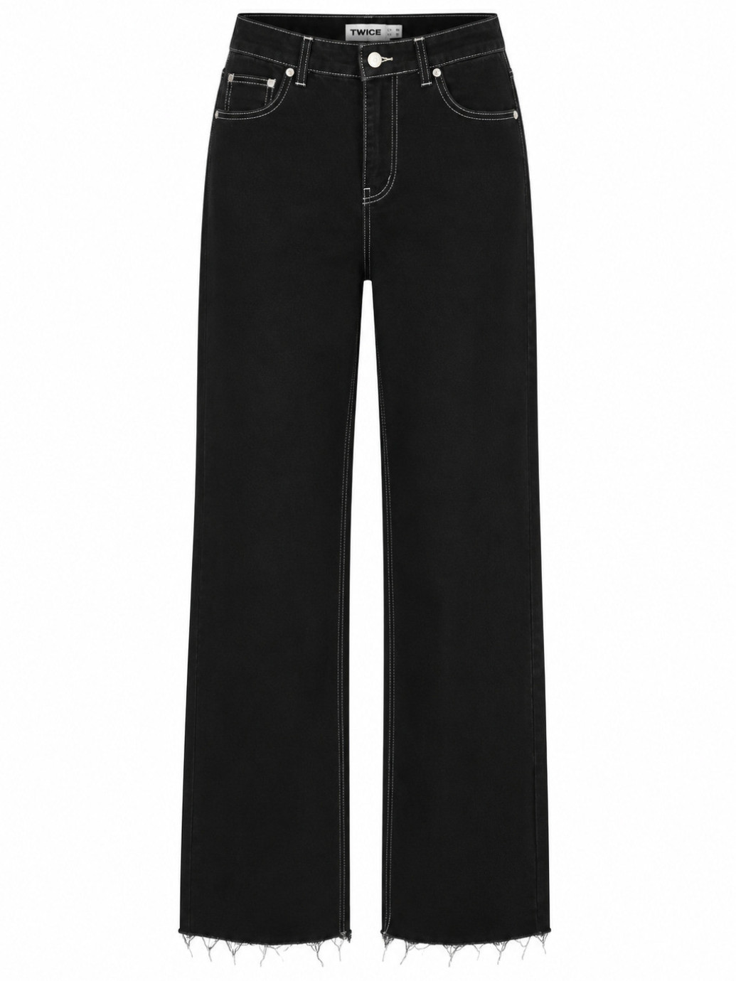 ДЖИНСИ WIDE LEG З КОНТРАСТНИМ ШВОМ ЧОРНІ WL601