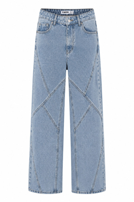 ДЖИНСИ WIDE LEG БЛАКИТНІ З АСИМЕТРИЧНИМИ ШВАМИ WL 590