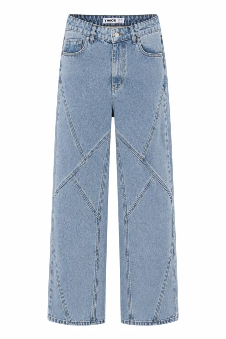 ДЖИНСИ WIDE LEG БЛАКИТНІ З АСИМЕТРИЧНИМИ ШВАМИ WL 590
