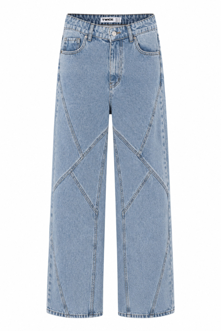 ДЖИНСИ WIDE LEG БЛАКИТНІ З АСИМЕТРИЧНИМИ ШВАМИ WL 590