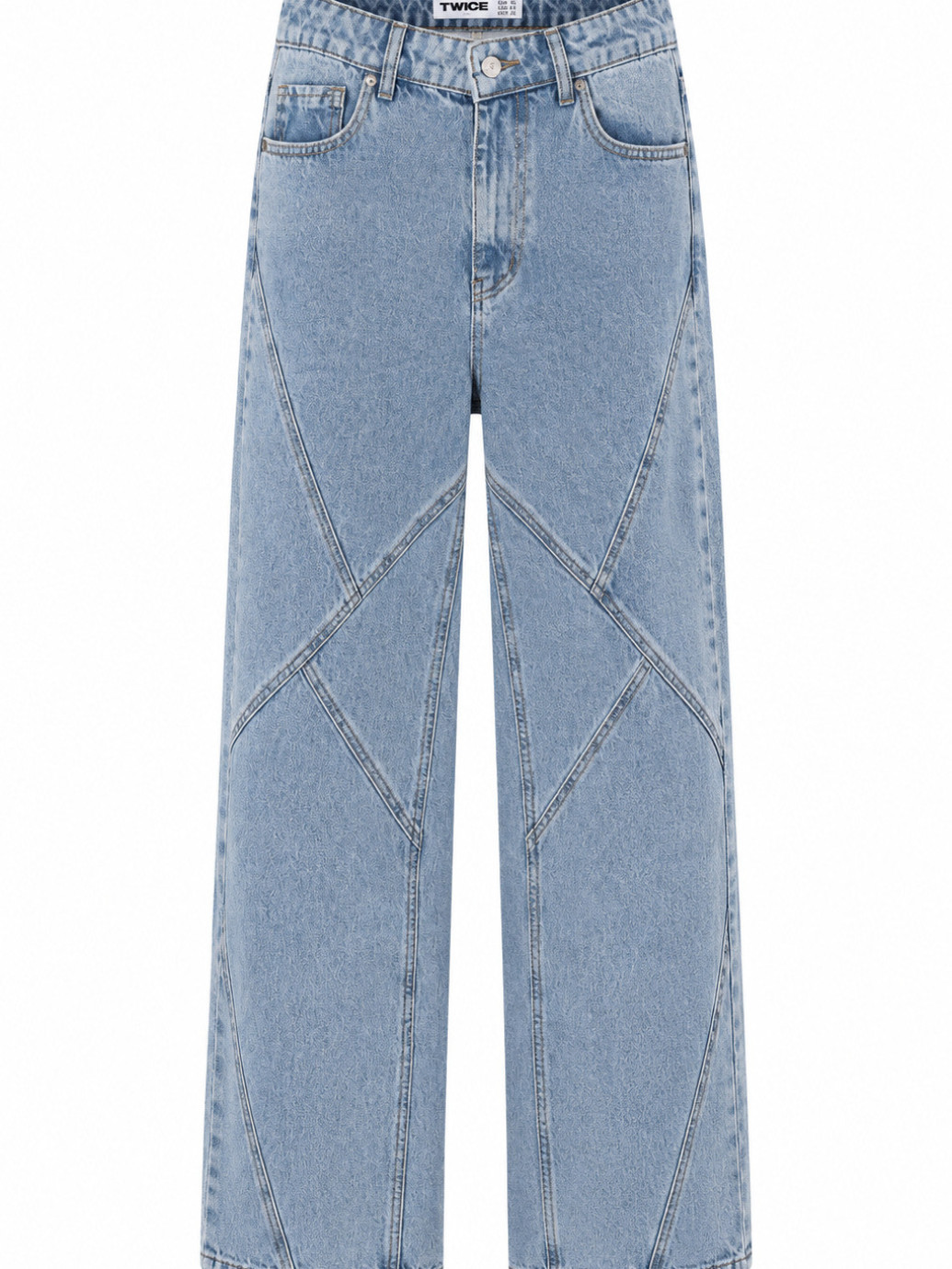 ДЖИНСИ WIDE LEG БЛАКИТНІ З АСИМЕТРИЧНИМИ ШВАМИ WL 590