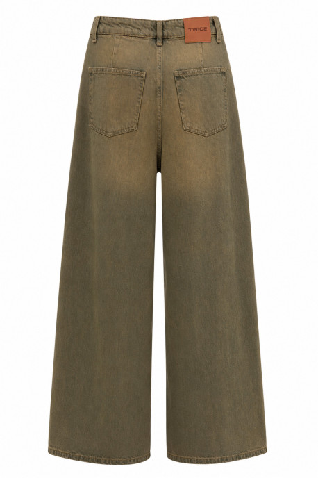 ДЖИНСИ WIDE LEG ЗЕЛЕНИЙ WL 569
