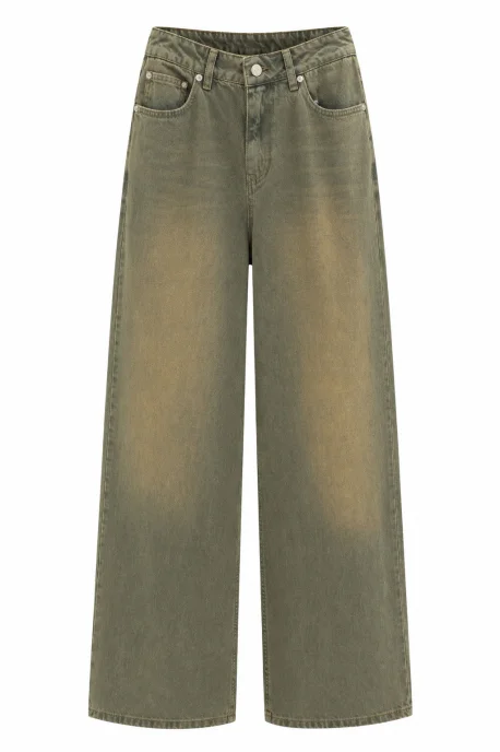 ДЖИНСИ WIDE LEG ЗЕЛЕНИЙ WL 569