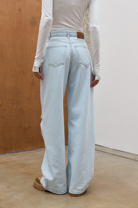 ДЖИНСИ WIDE LEG З ДЕКОРАТИВНИМИ ШВАМИ БЛАКИТНИЙ WL 596