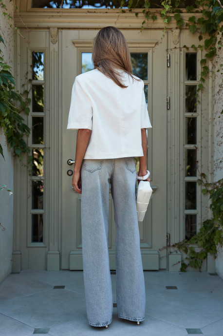 ДЖИНСИ WIDE LEG СІРІ З ШВАМИ WL 588